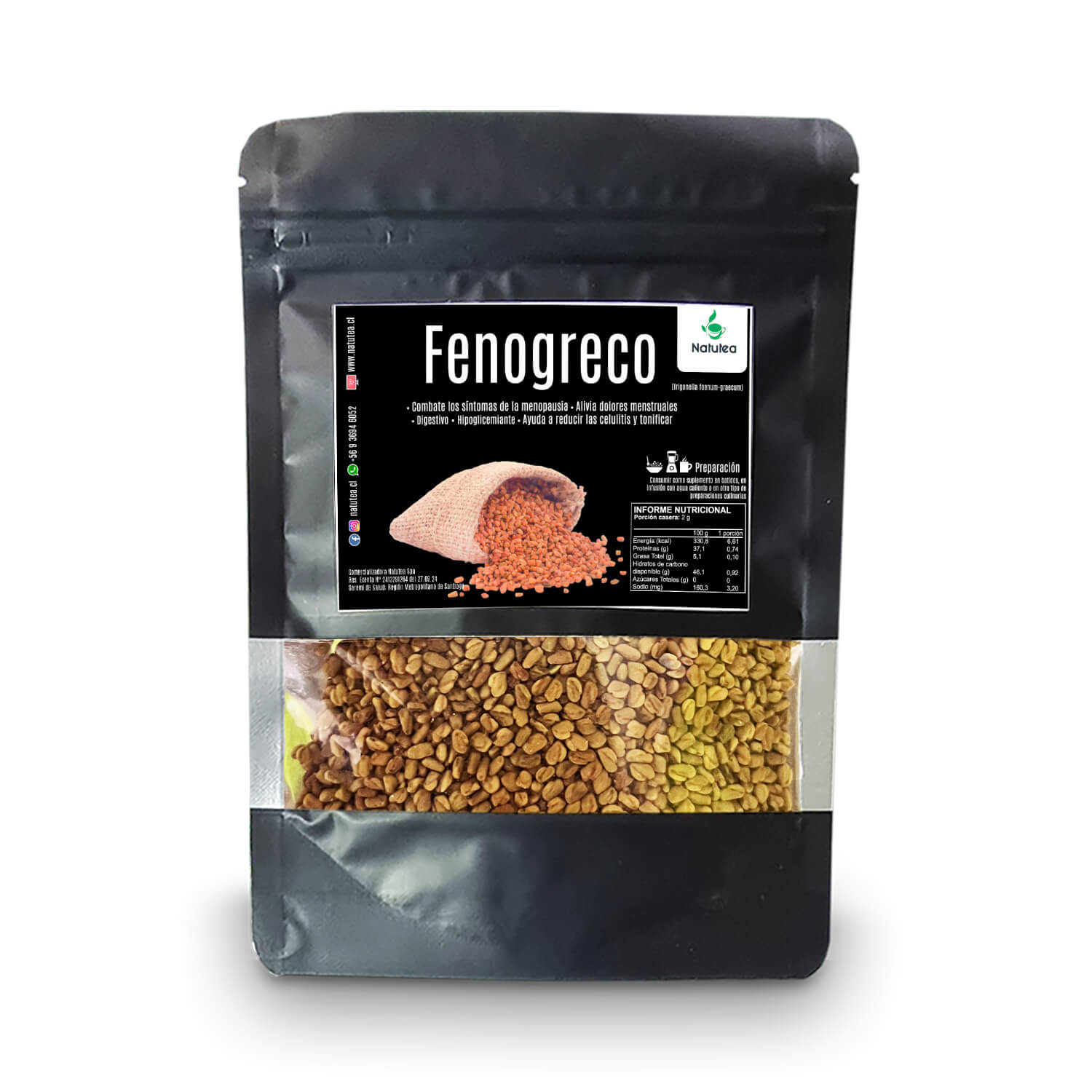 FENOGRECO Fenogreco entero | regula hormonas | menopausia | Lactancia materna | Los mejores precios | Despachos a todo Chile